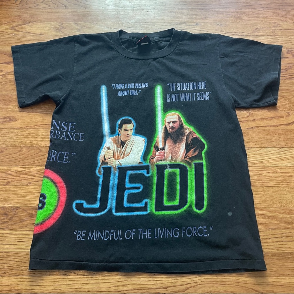 Vintage Star Wars Jedi vs Sith episode 1 movie promo tshirt M